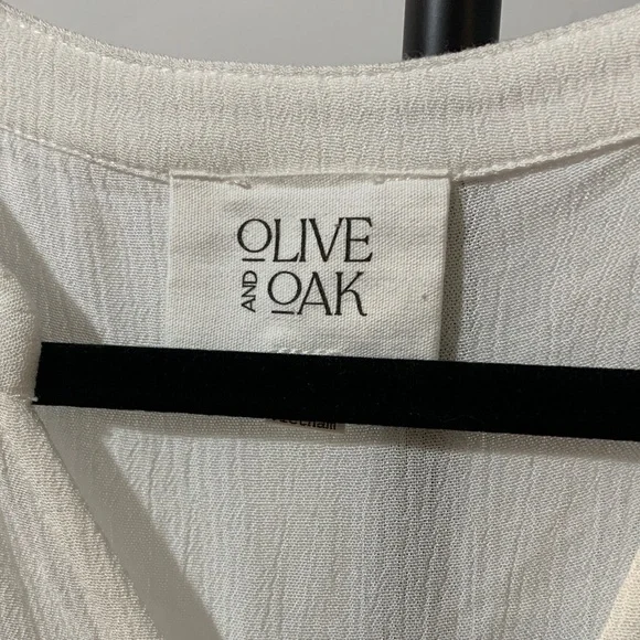 Olive & Oak Cream Gauze Tie Front Blouse | Boho Capsule Top | Size Small - Picture 3 of 4
